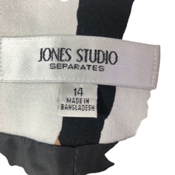 Jones Studio Abstract Lined Front Single Button Blazer Size 14 - Picture 5 of 7